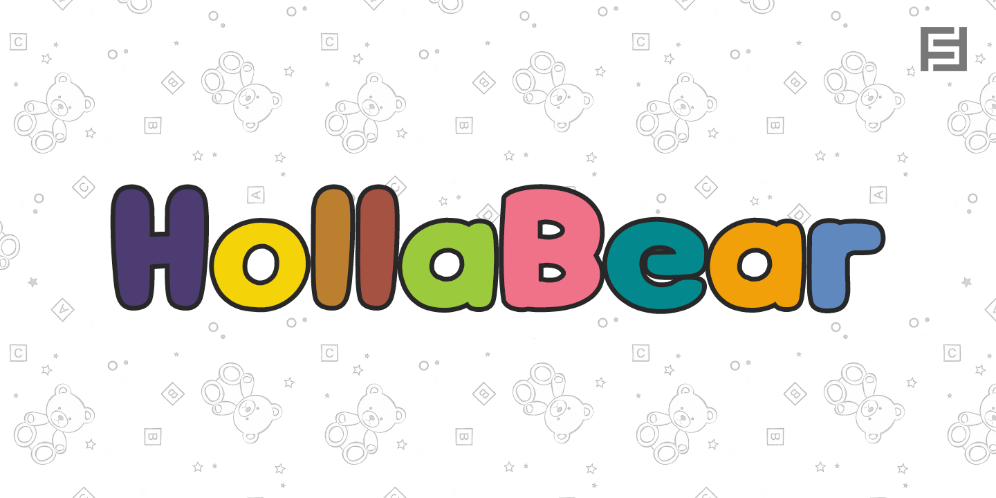 HollaBear Outline Italic Font preview
